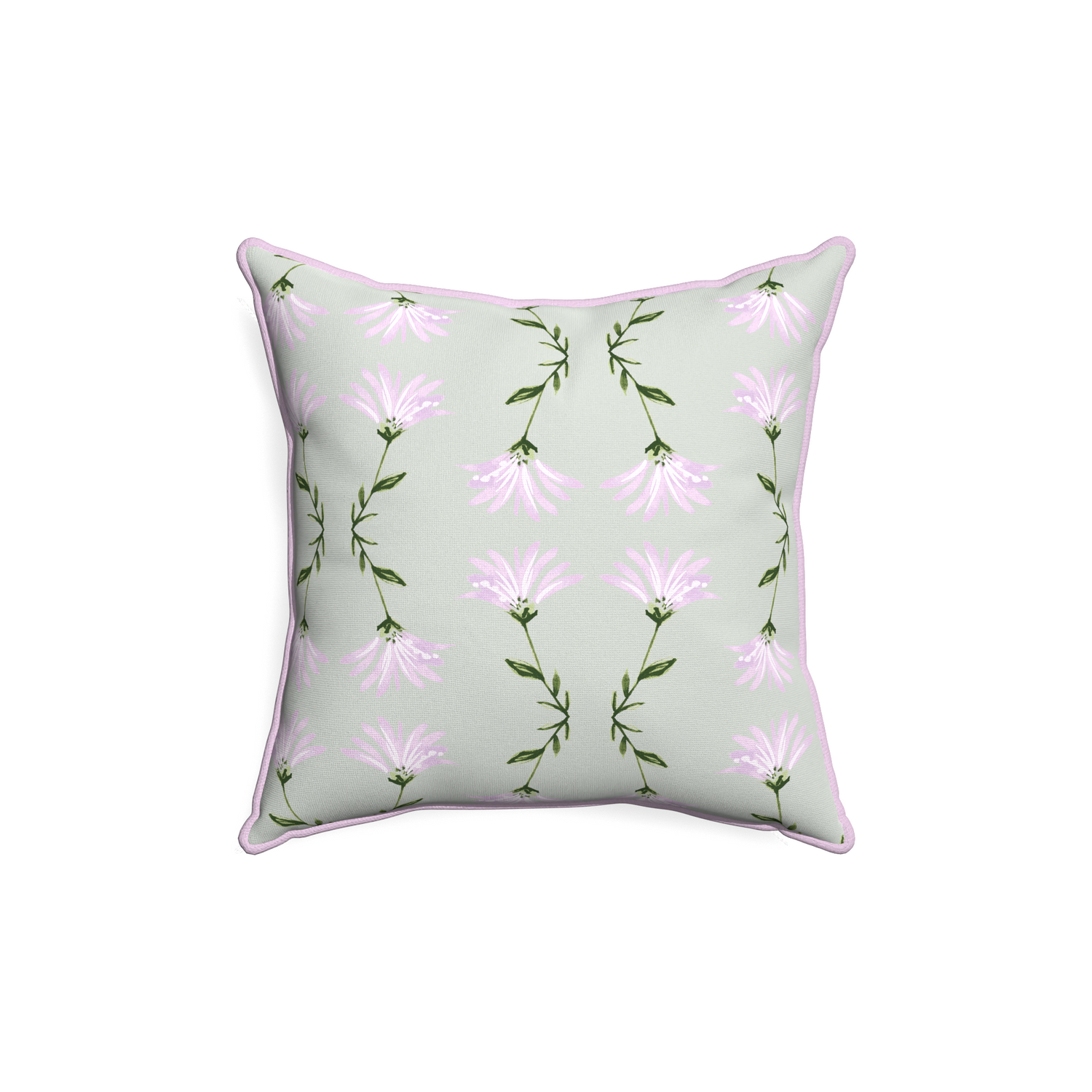 18-square marina sage custom pillow with l piping on white background