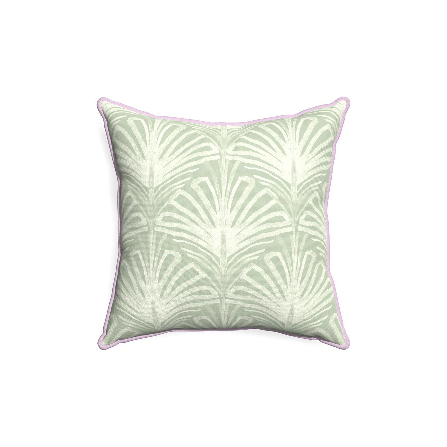 18-square suzy sage custom pillow with l piping on white background