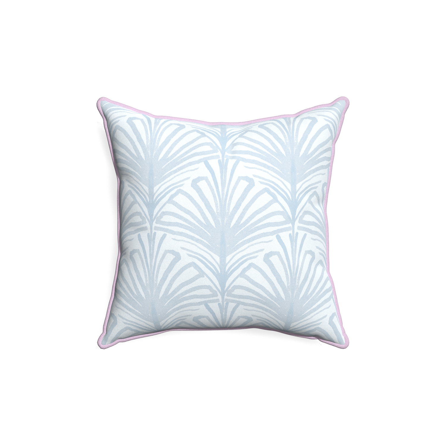 18-square suzy sky custom pillow with l piping on white background