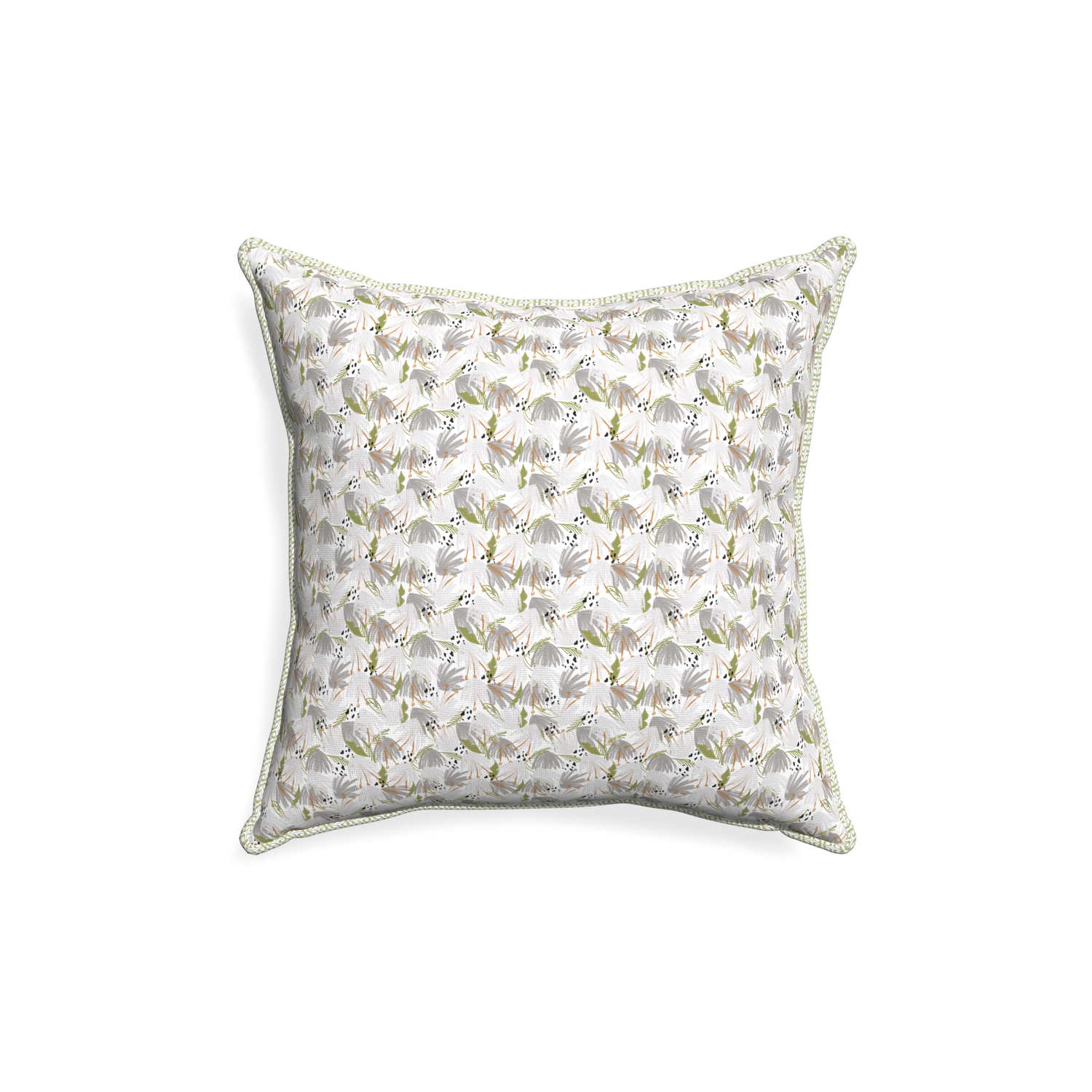 18-square eden grey custom pillow with l piping on white background