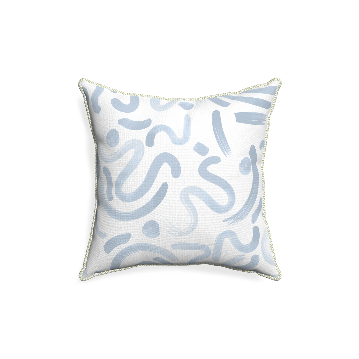 18-square hockney sky custom pillow with l piping on white background