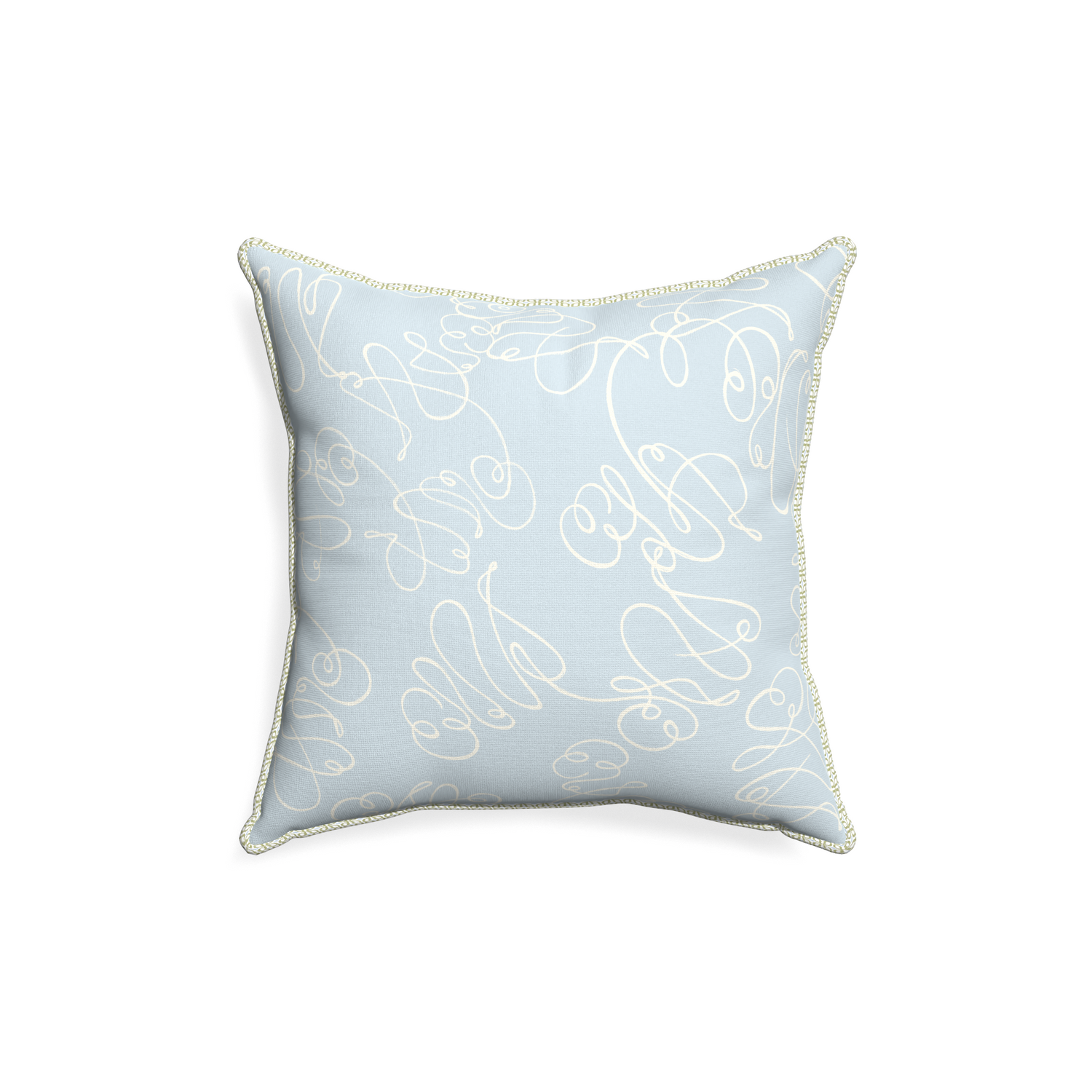 18-square mirabella custom pillow with l piping on white background