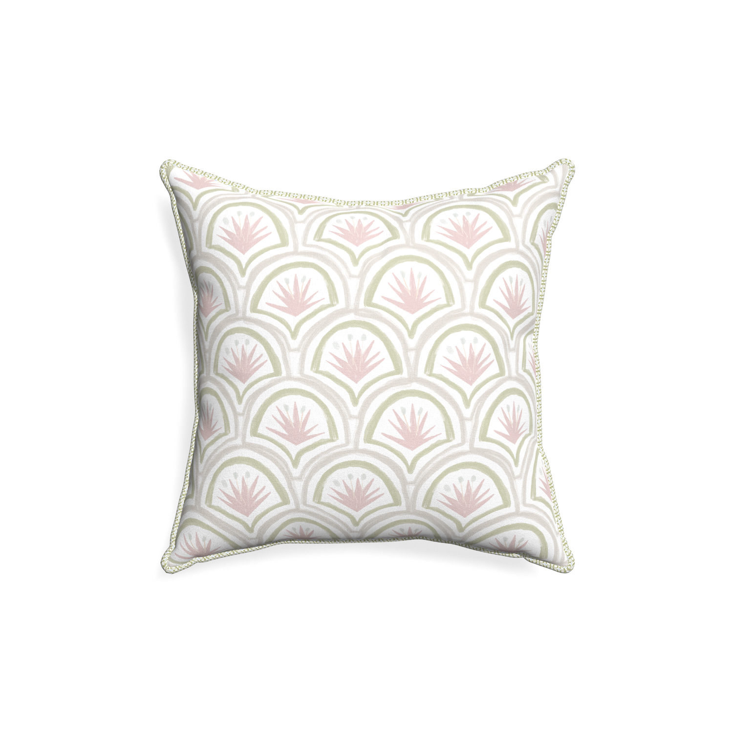 18-square thatcher rose custom pillow with l piping on white background