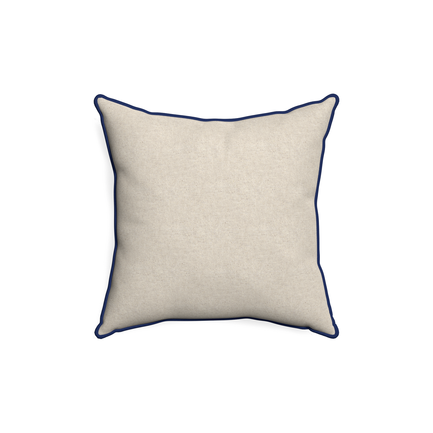 18-square oat custom light brownpillow with midnight piping on white background
