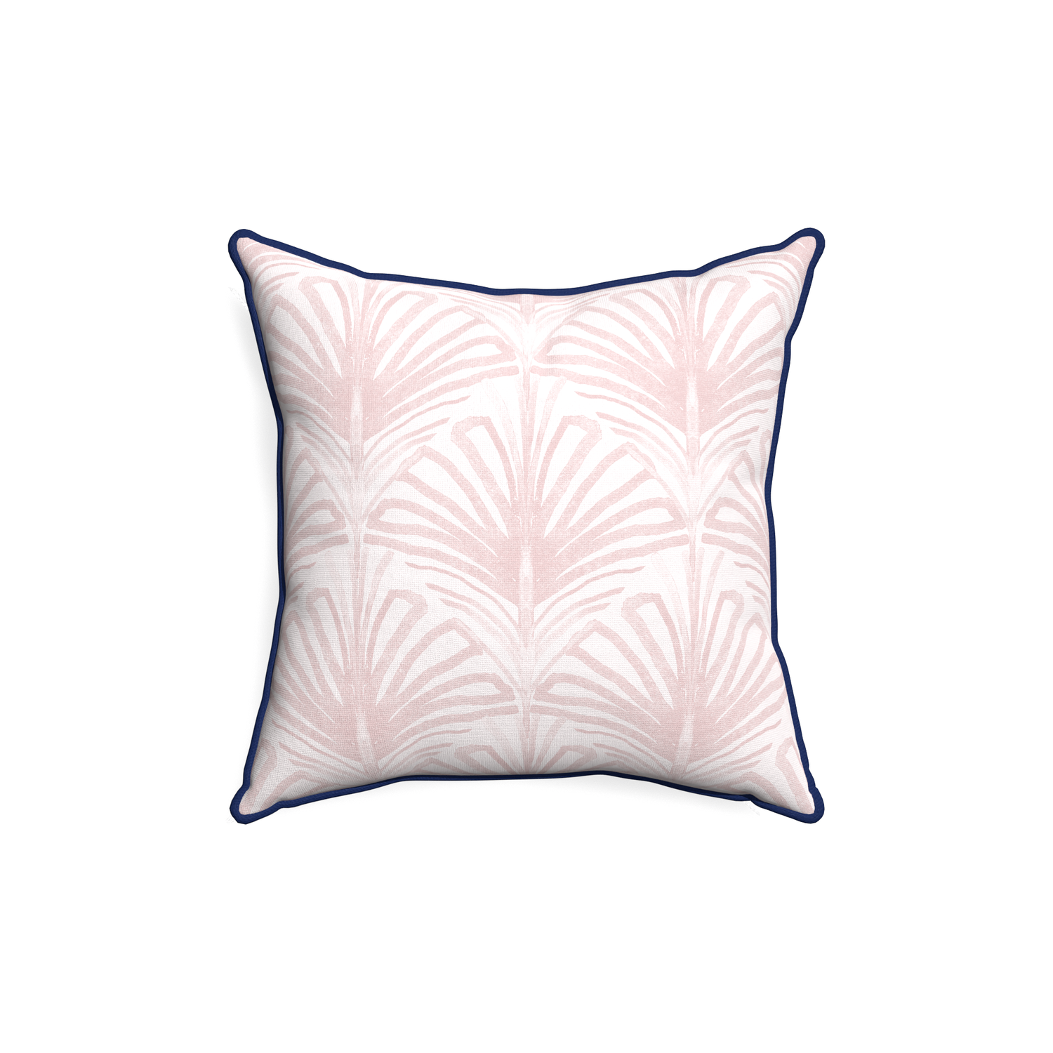 18-square suzy rose custom pillow with midnight piping on white background