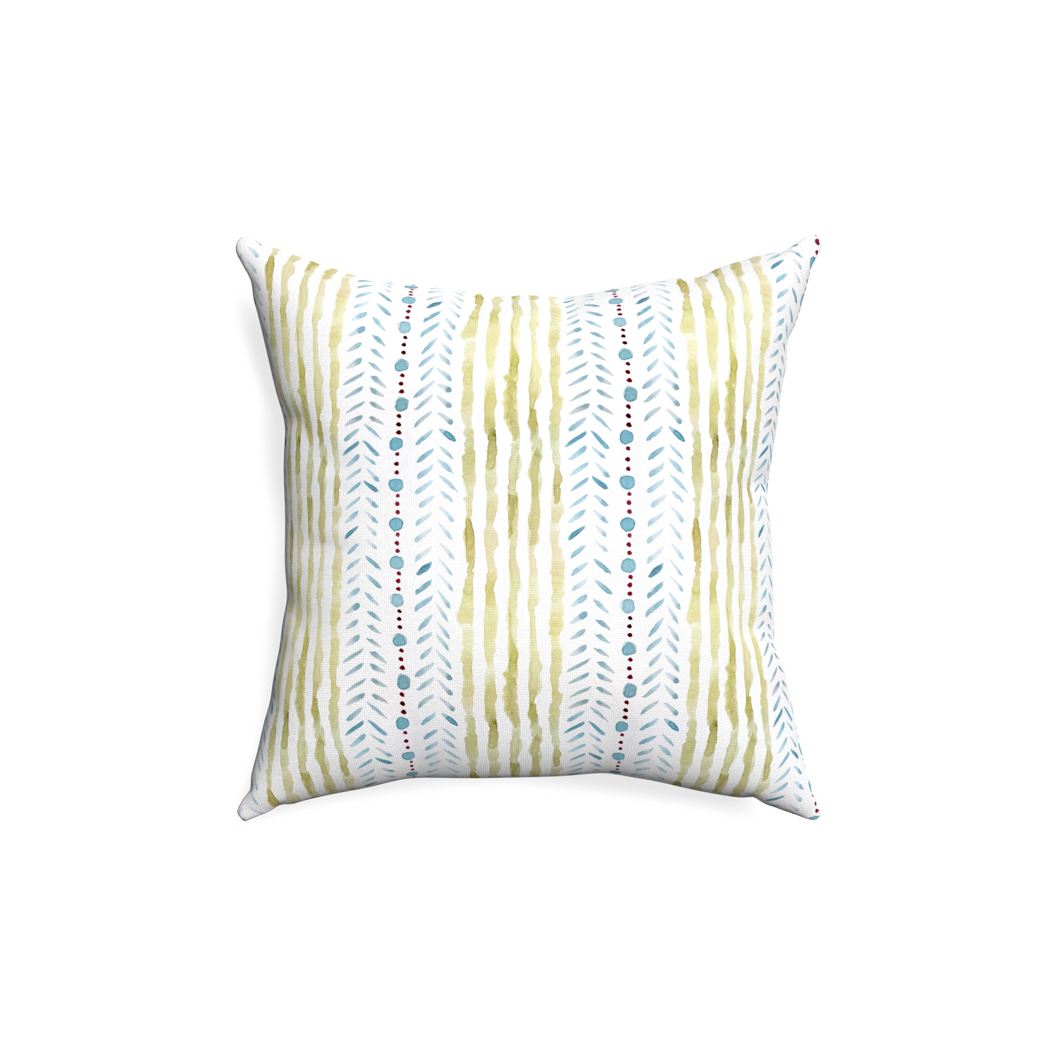 18-square julia custom blue & green stripedpillow with none on white background