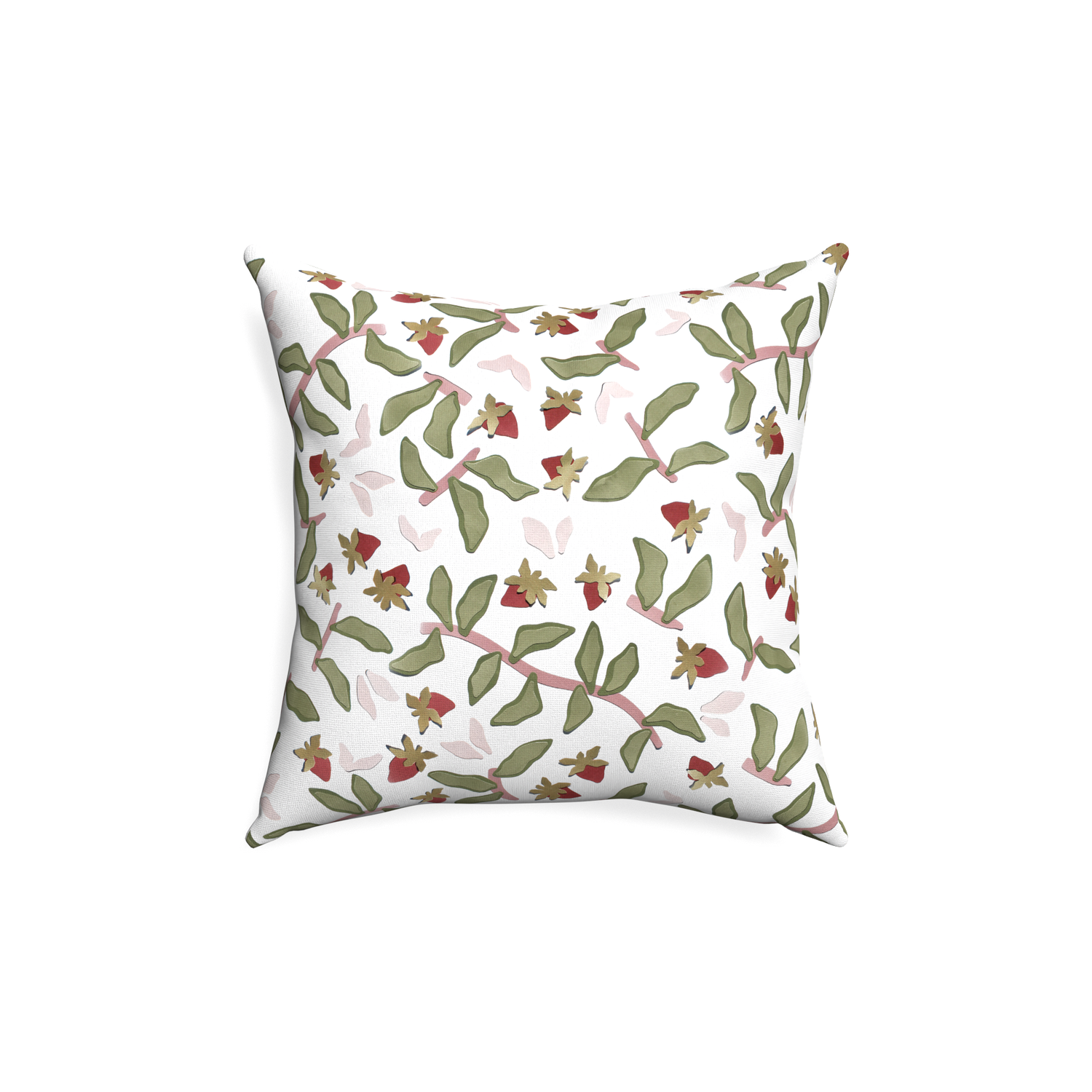 18-square nellie custom strawberry & botanicalpillow with none on white background