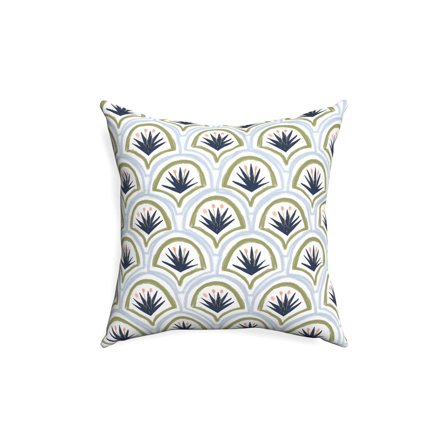 18-square thatcher midnight custom art deco palm patternpillow with none on white background