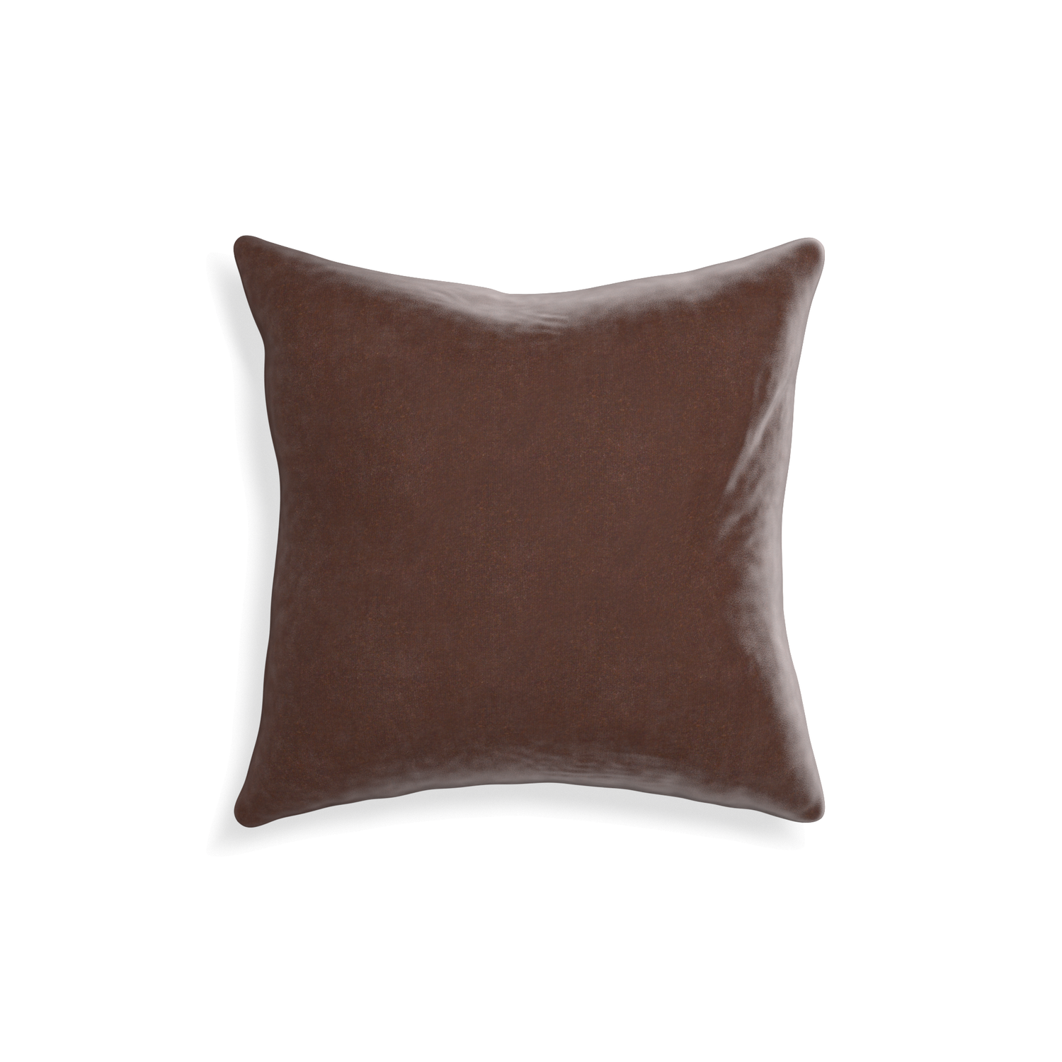 18-square walnut velvet custom pillow with none on white background
