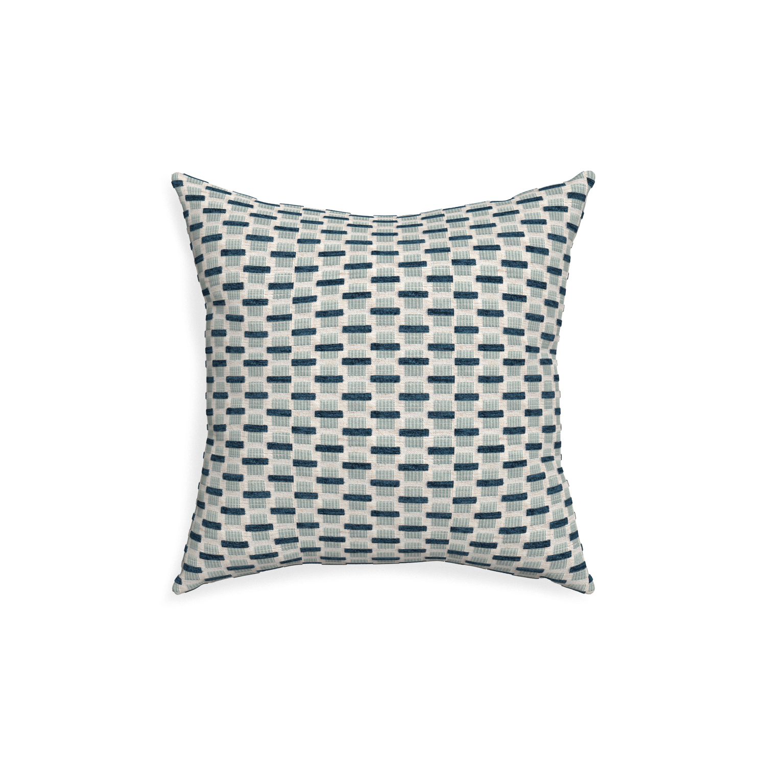 18-square willow amalfi custom blue geometric chenillepillow with none on white background