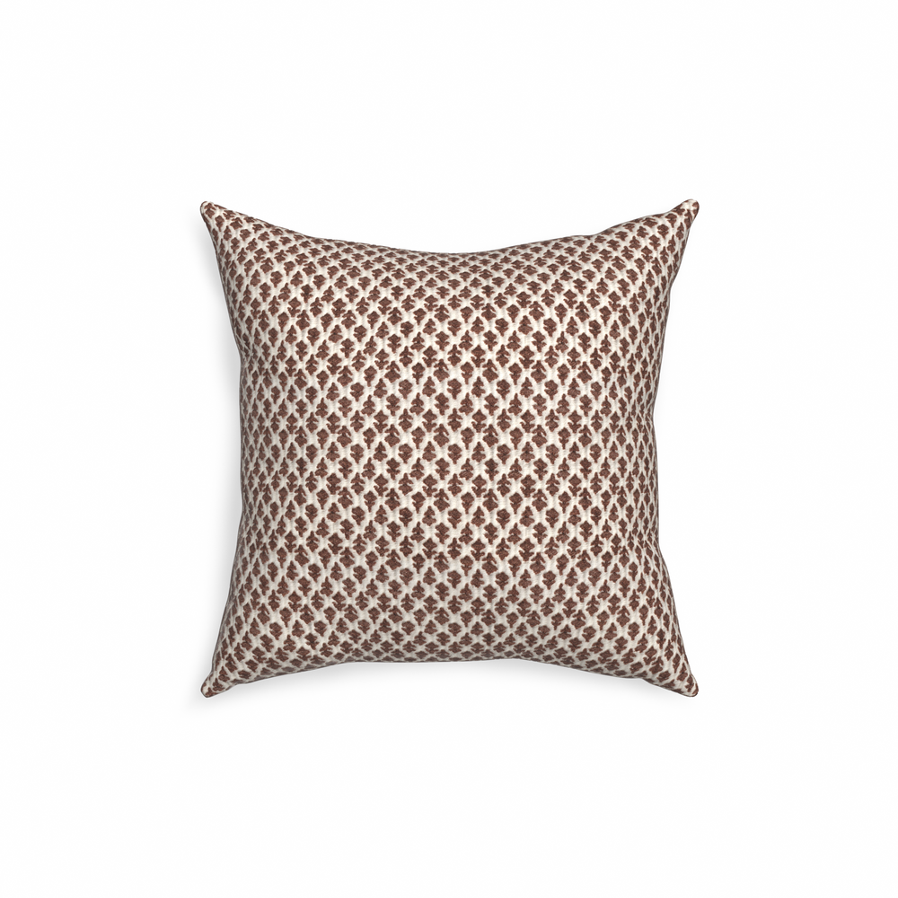 18-square quinn chestnut custom pillow with n on white background