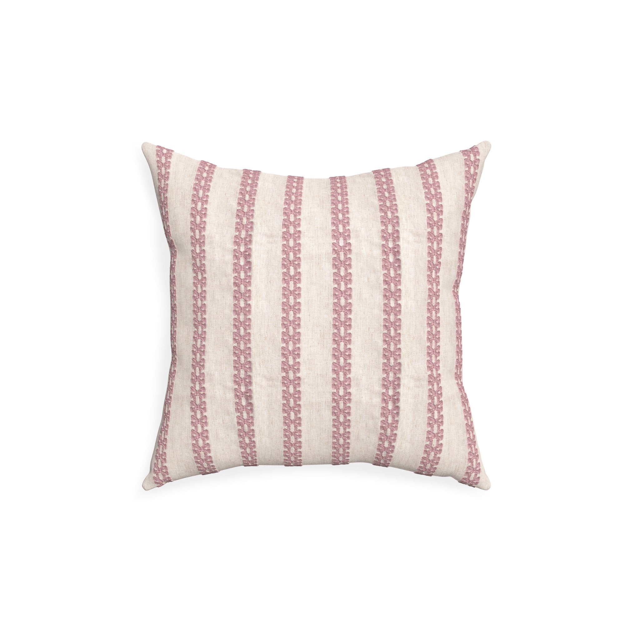 Pink Embroidered Throw Pillow: Lilith Orchid | Pepper Home