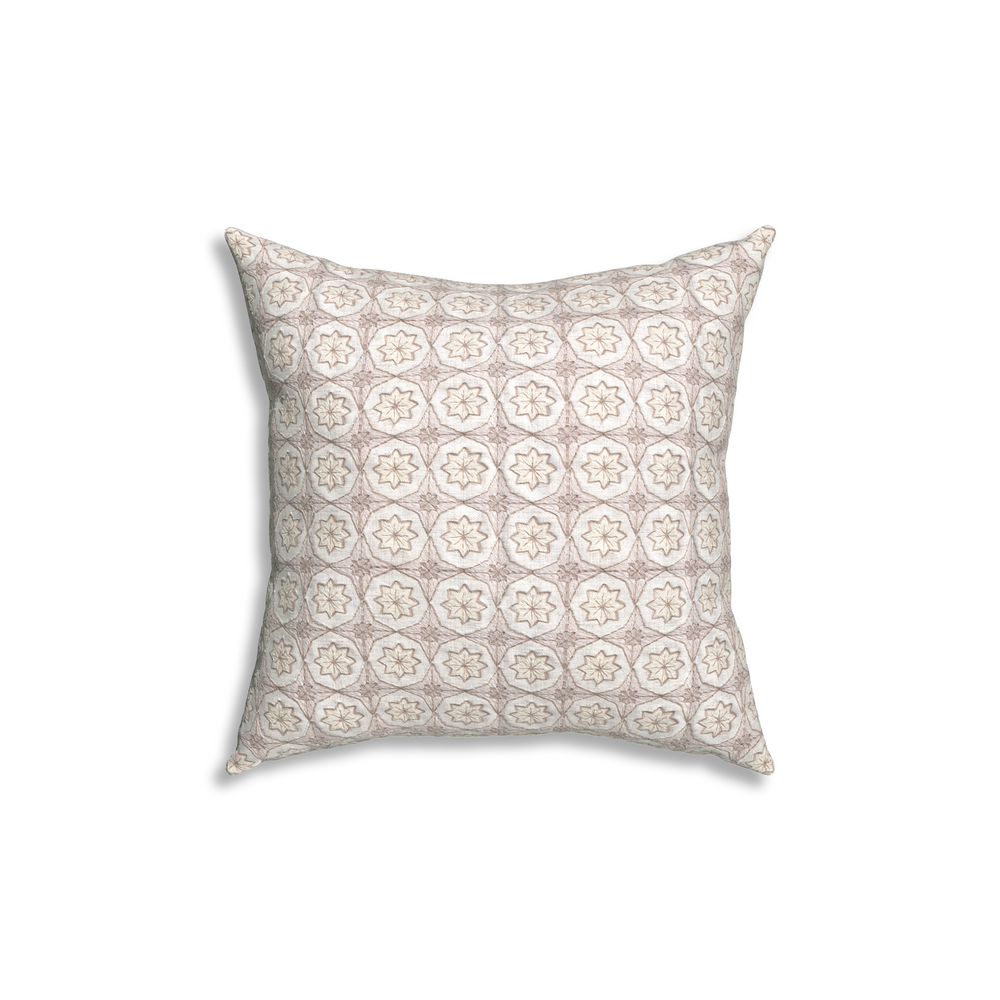 18-square hayes almond custom pillow with n on white background