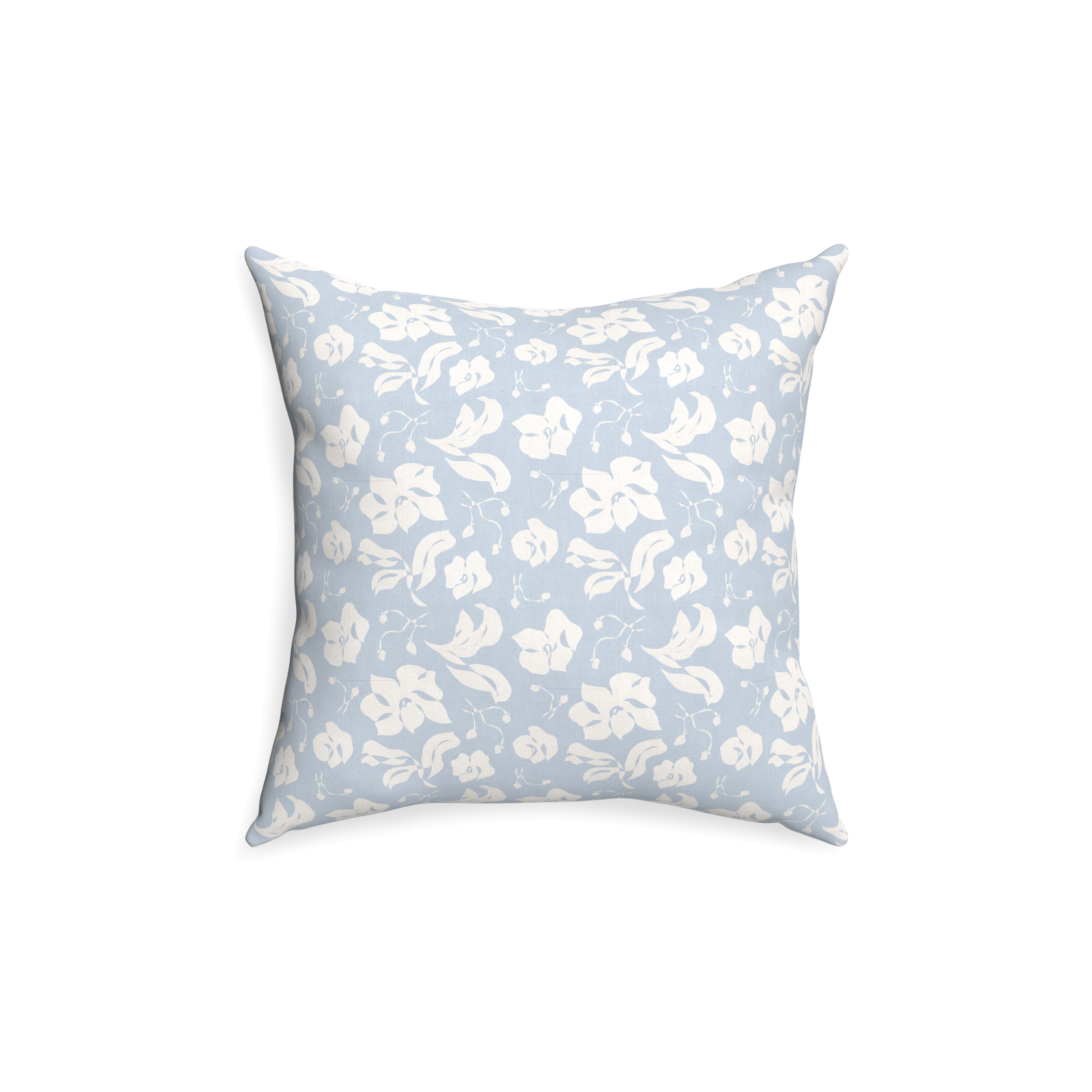 Georgia Cornflower Printed Cotton Pillow - Thumbnail 4