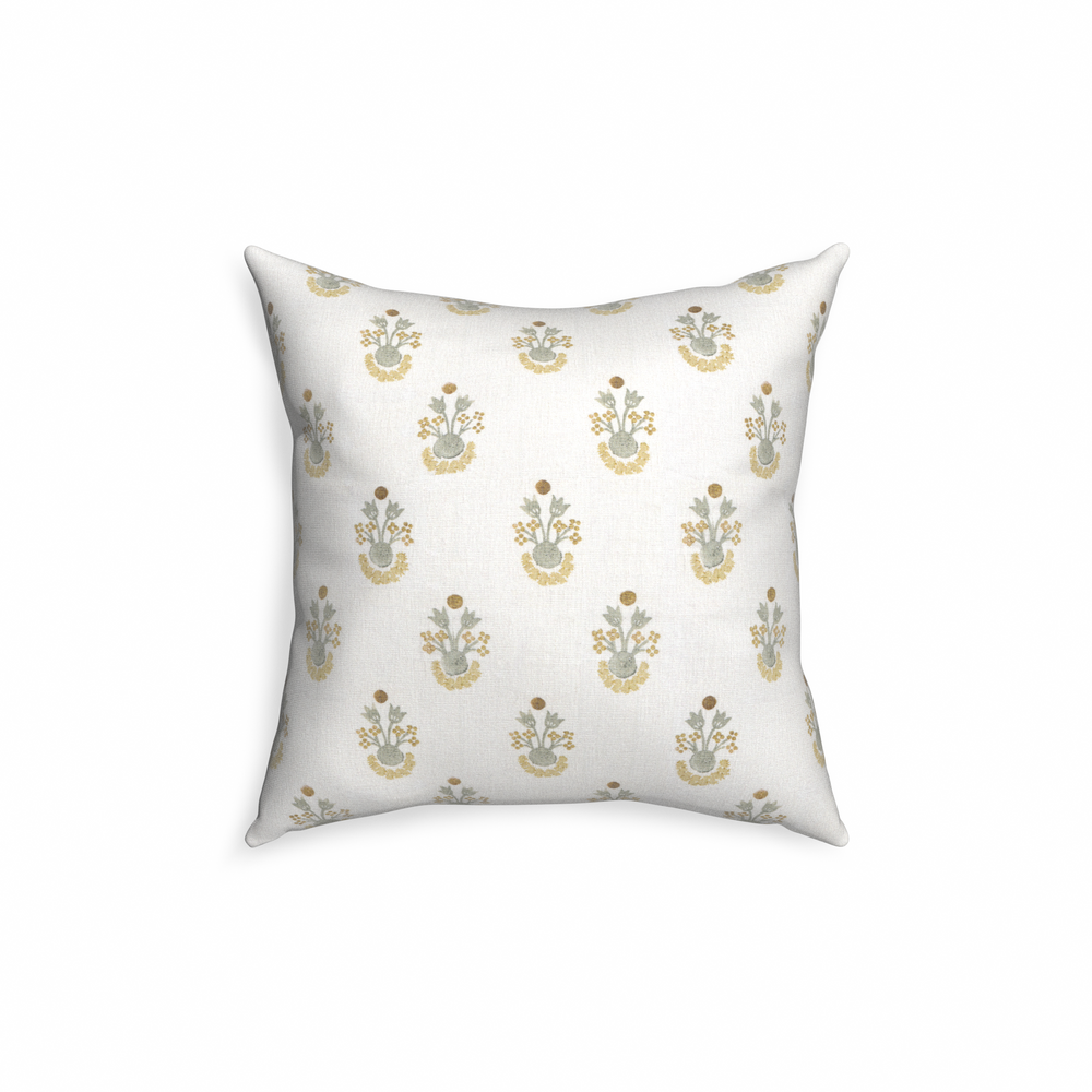 18-square lucie chamomile custom pillow with n on white background