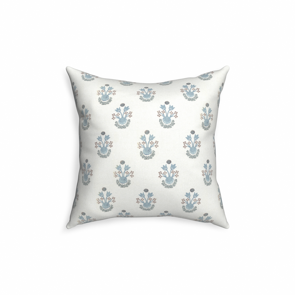 18-square lucie cornflower custom pillow with n on white background
