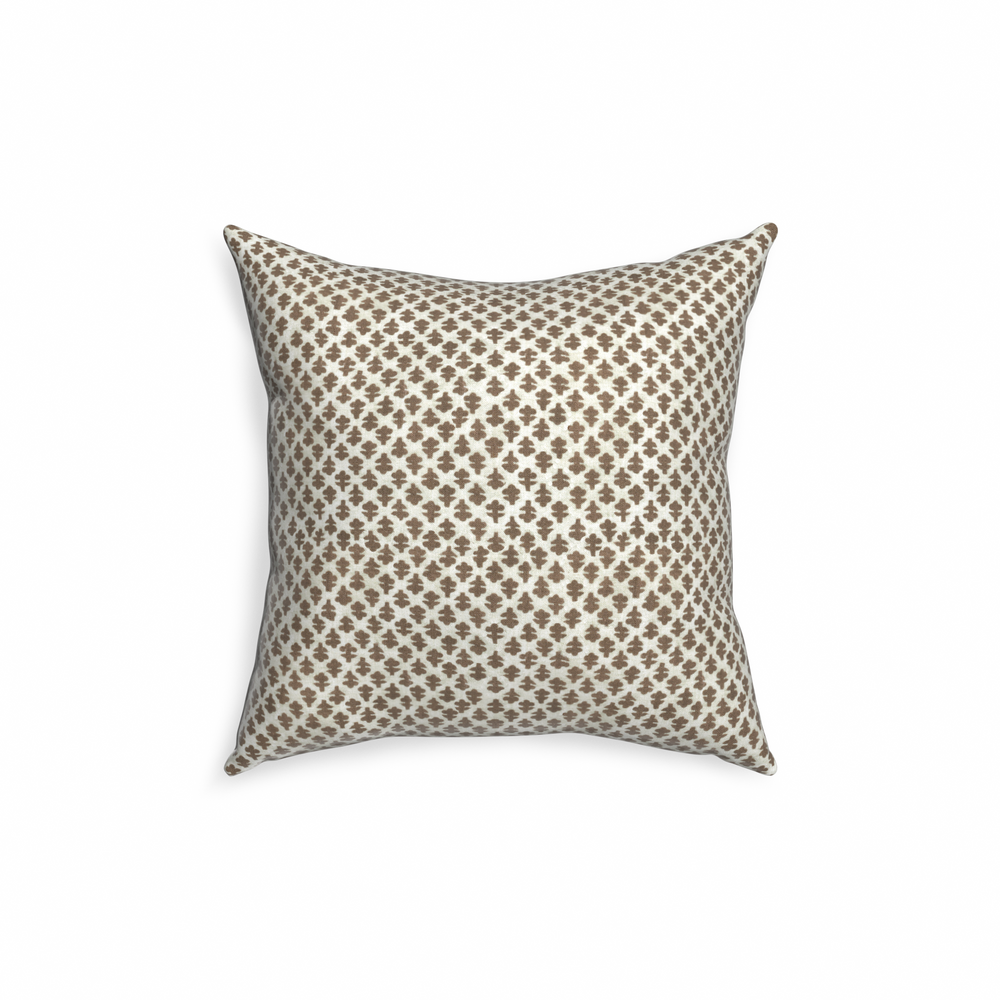 18-square quinn chestnut custom pillow with n on white background