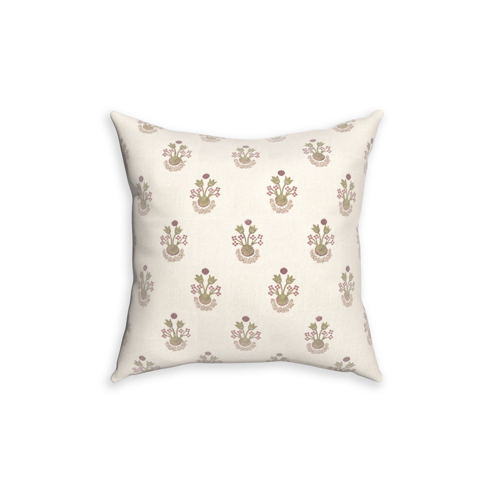 18-square lucie clay custom pillow with n on white background