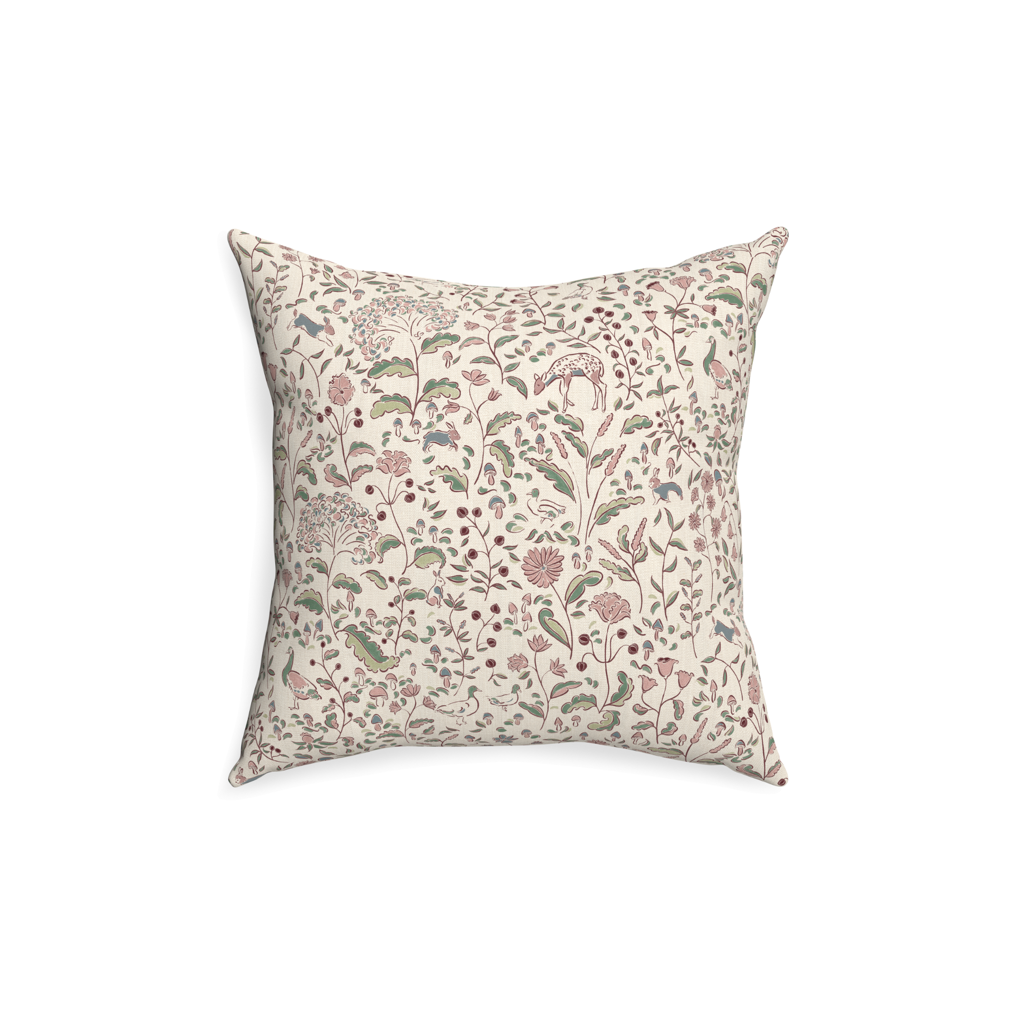 Pillow Printed Linen Ruby Burgundy - Thumbnail 3