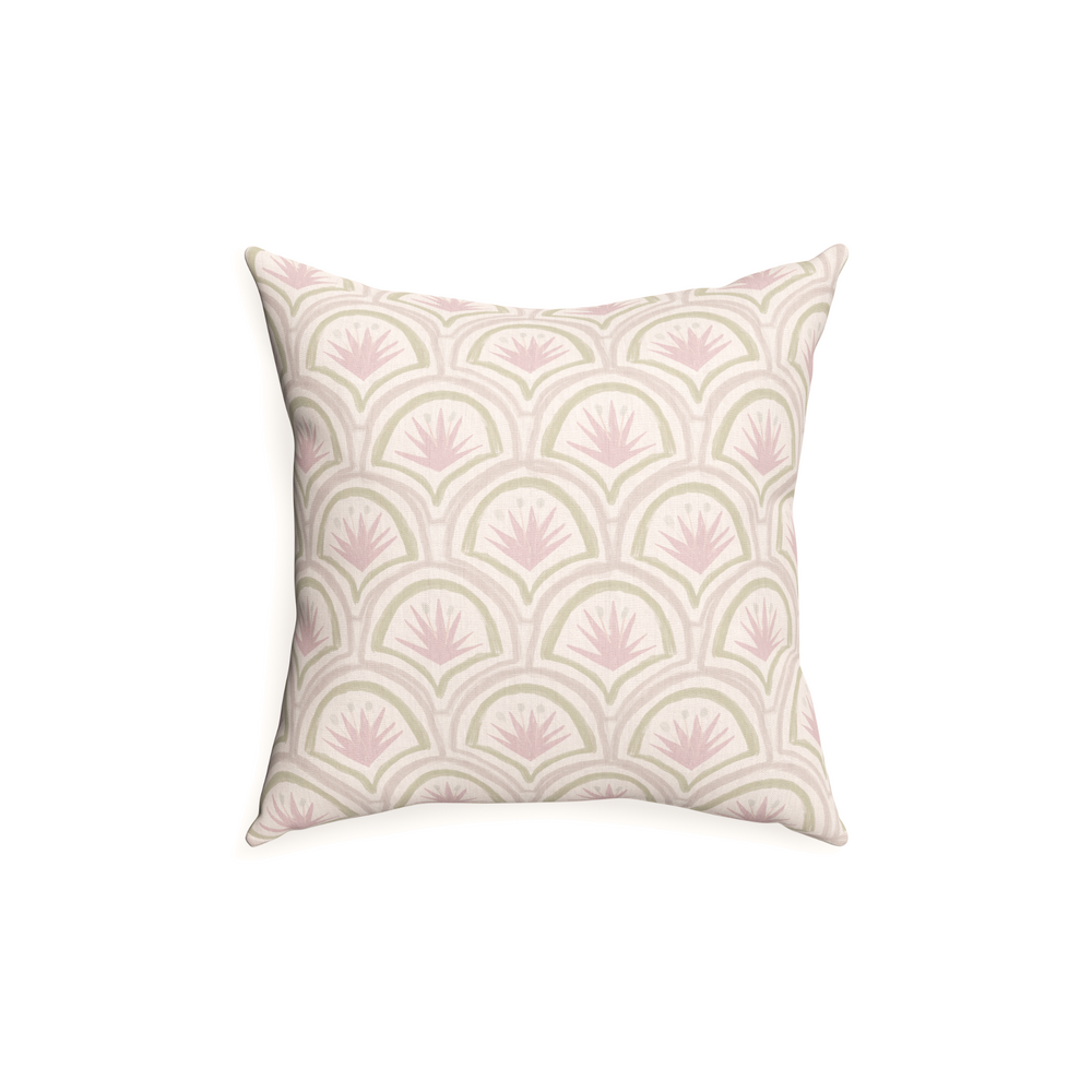 18-square thatcher rose custom pink & green palmpillow with n on white background