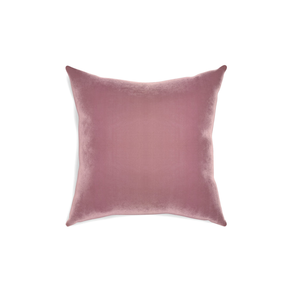 18-square azalea velvet custom pillow with n on white background