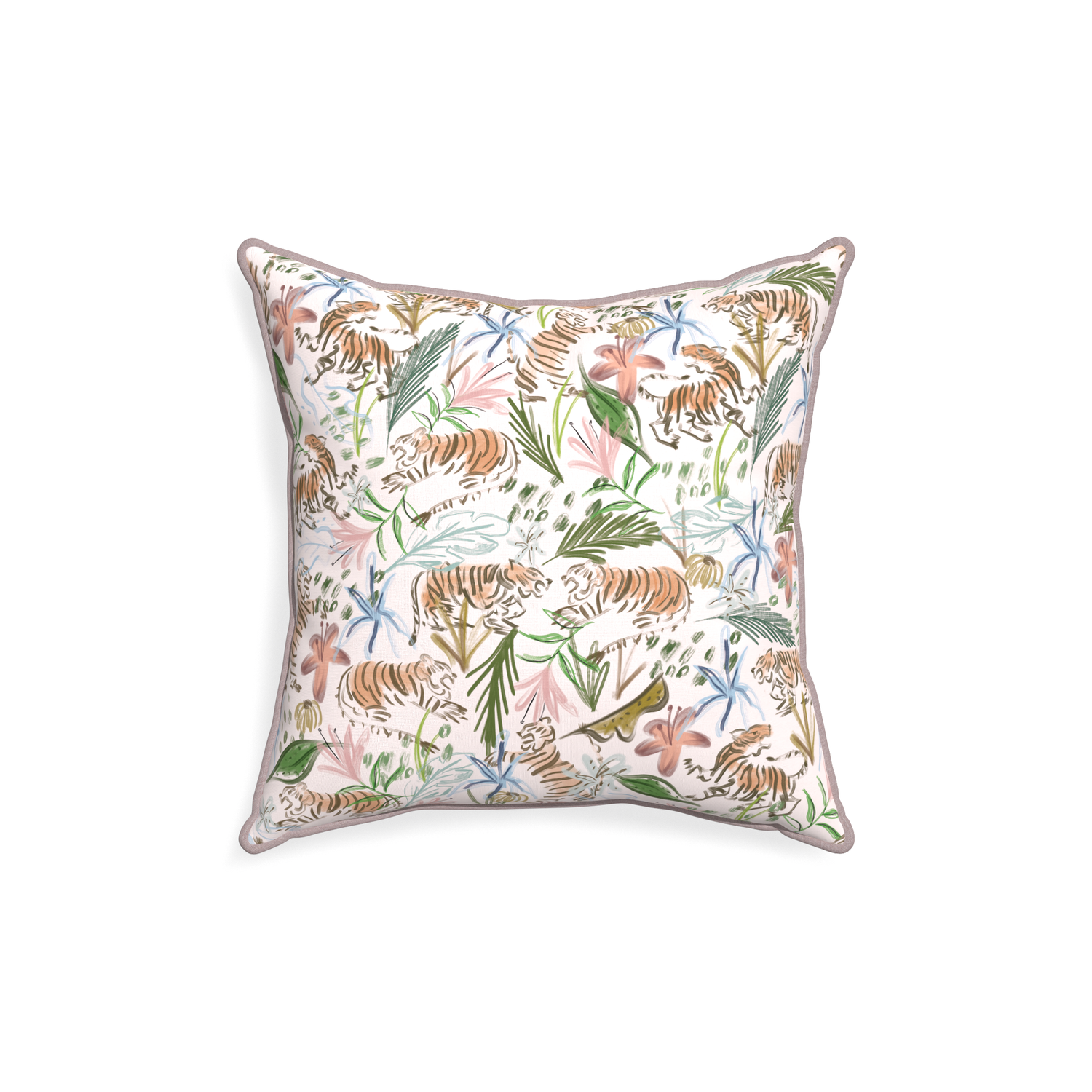18-square frida pink custom pink chinoiserie tigerpillow with orchid piping on white background