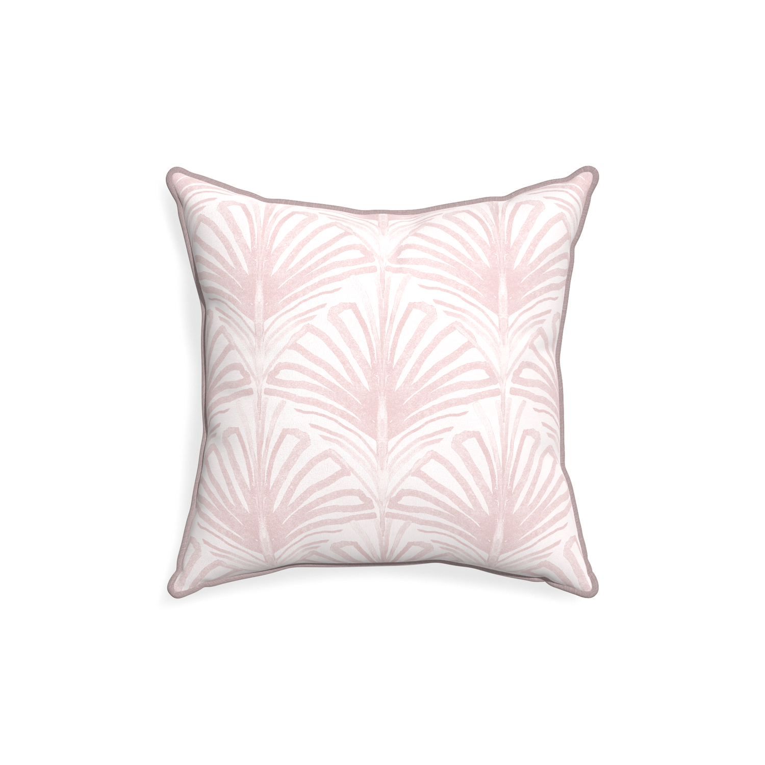 18-square suzy rose custom rose pink palmpillow with orchid piping on white background