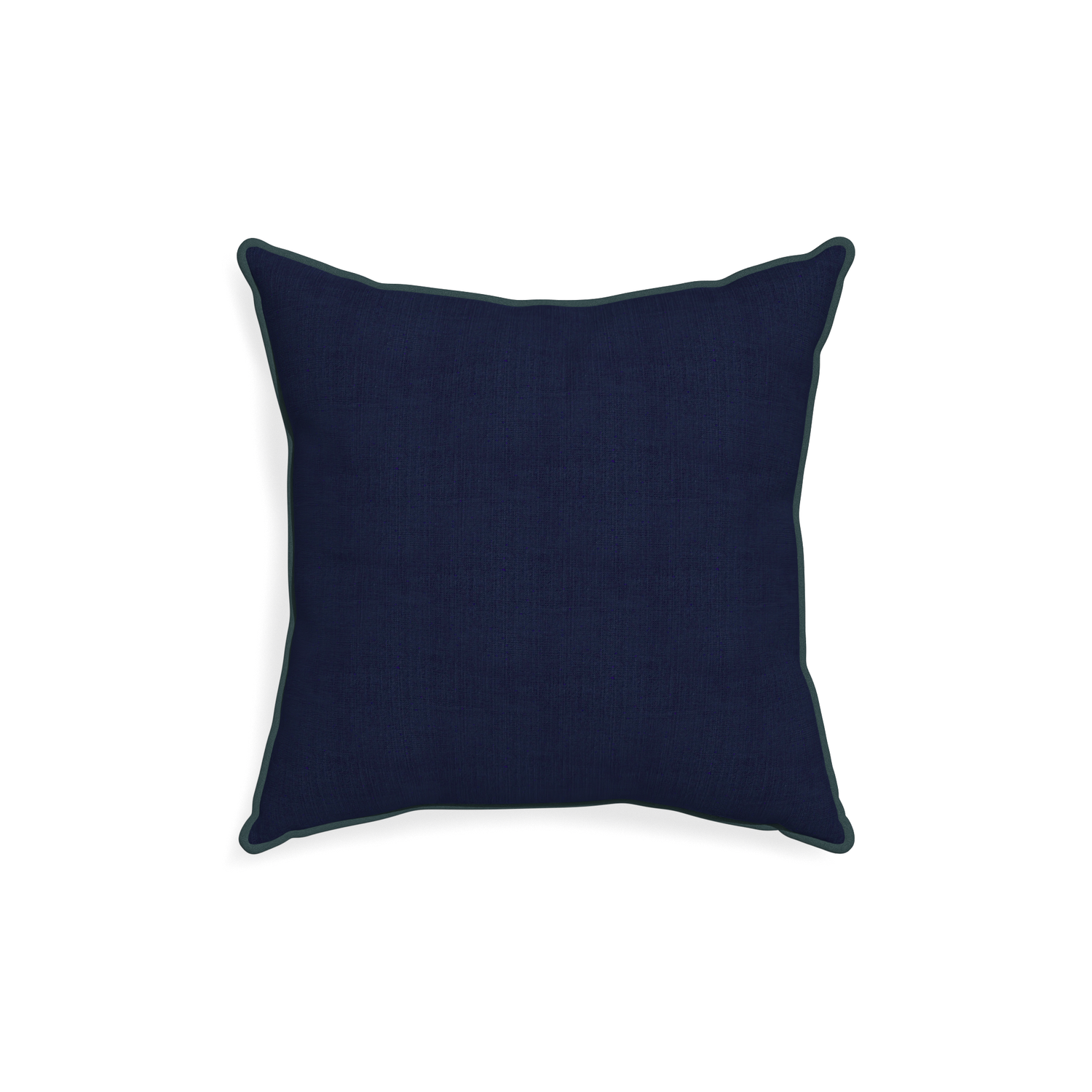 18-square midnight custom navy bluepillow with p piping on white background