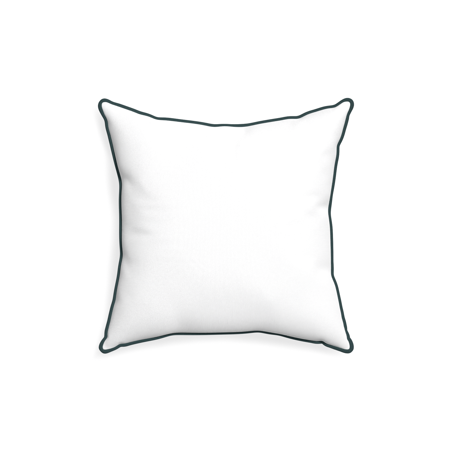 18-square snow custom white cottonpillow with p piping on white background