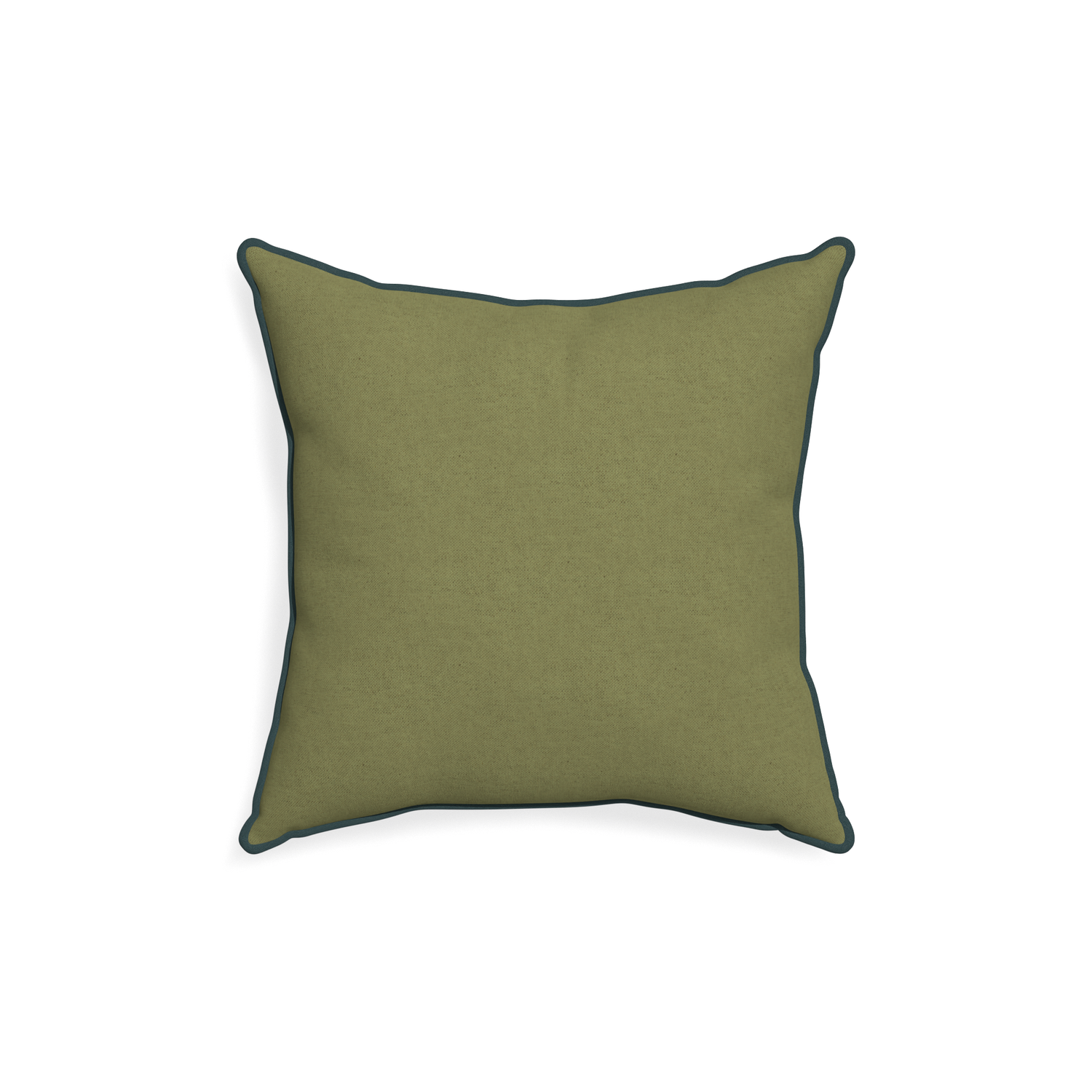 18-square moss custom moss greenpillow with p piping on white background