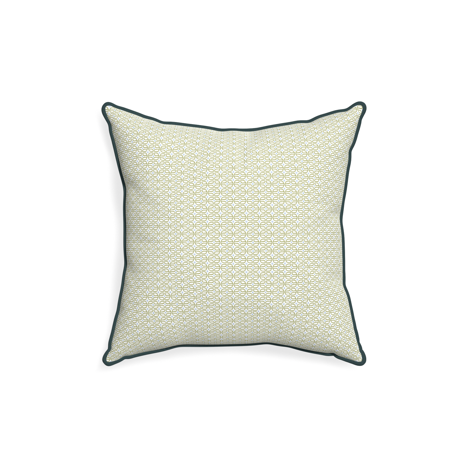 18-square loomi moss custom moss green geometricpillow with p piping on white background