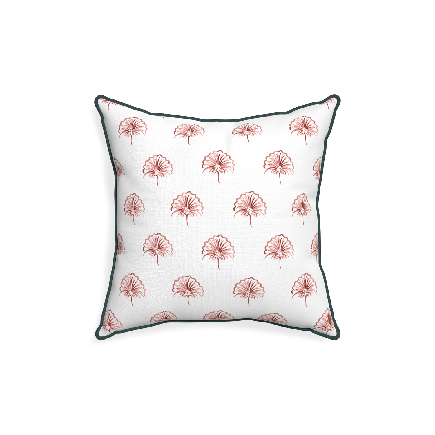 18-square penelope rose custom floral pinkpillow with p piping on white background