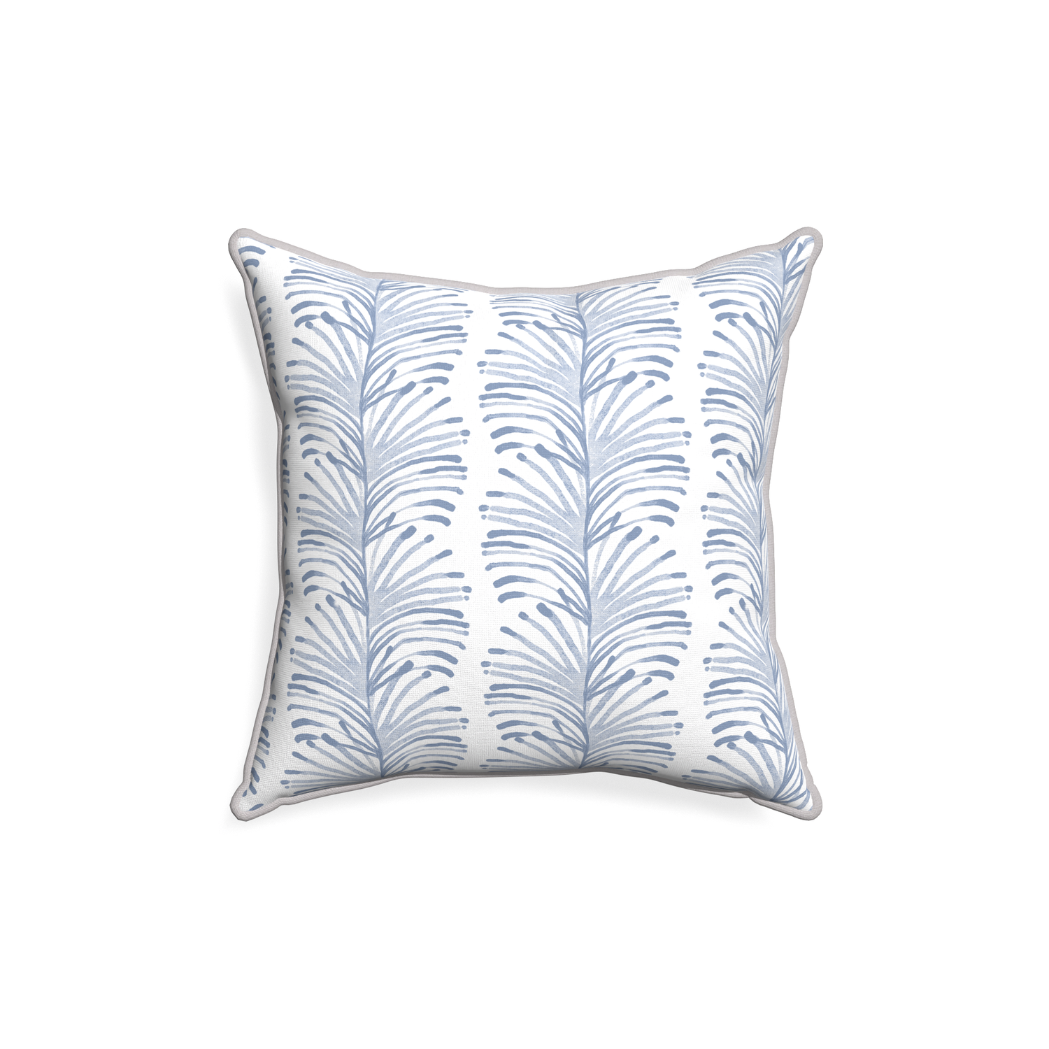 18-square emma sky custom pillow with pebble piping on white background