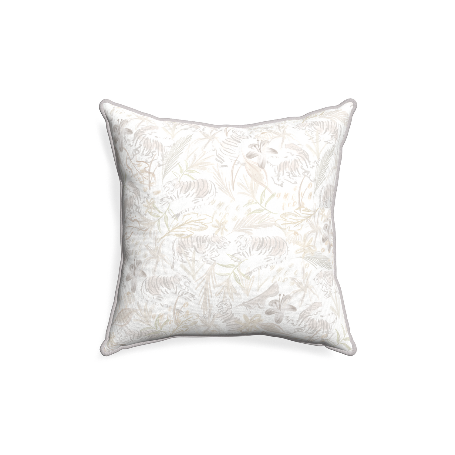 18-square frida sand custom pillow with pebble piping on white background