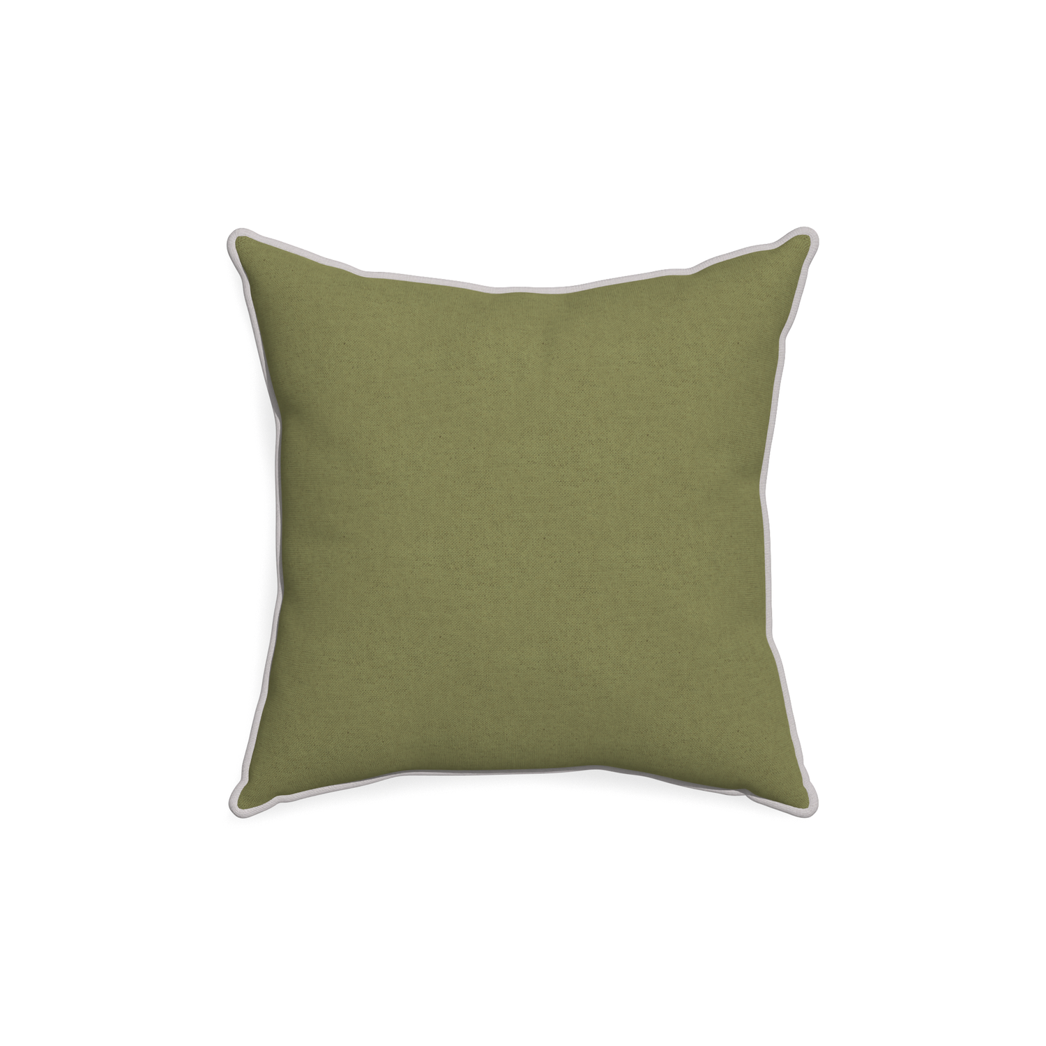 18-square moss custom moss greenpillow with pebble piping on white background