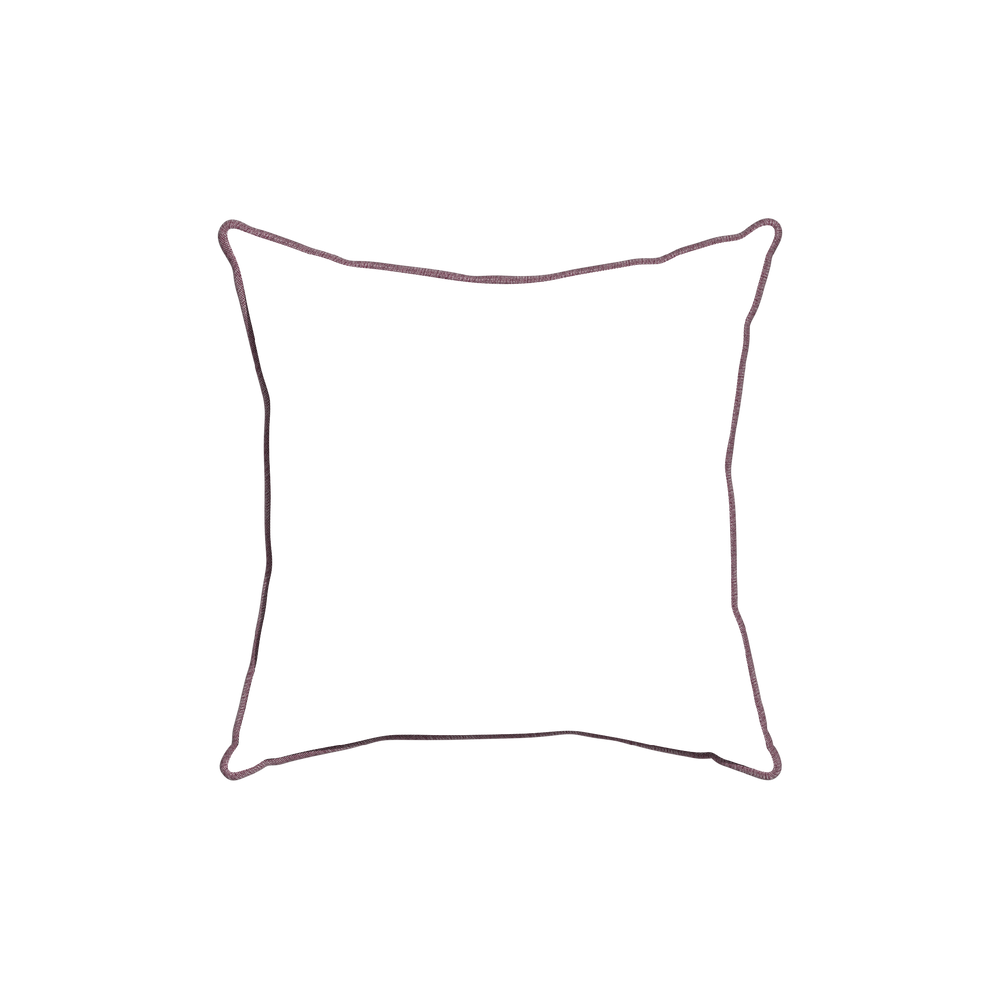 18-square beatrice custom embroidered wavepillow with burgundy piping on white background