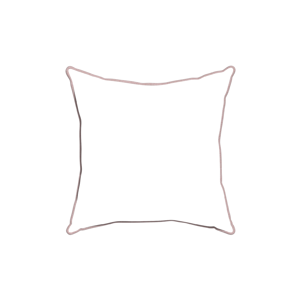 18-square margot mist custom pillow with dahlia piping on white background