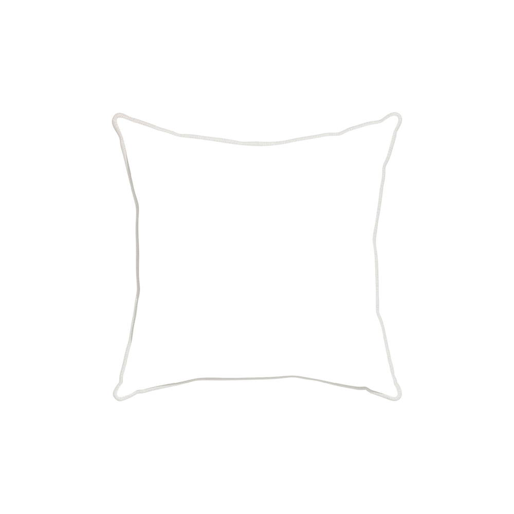 18-square beatrice custom embroidered wavepillow with ivory piping on white background