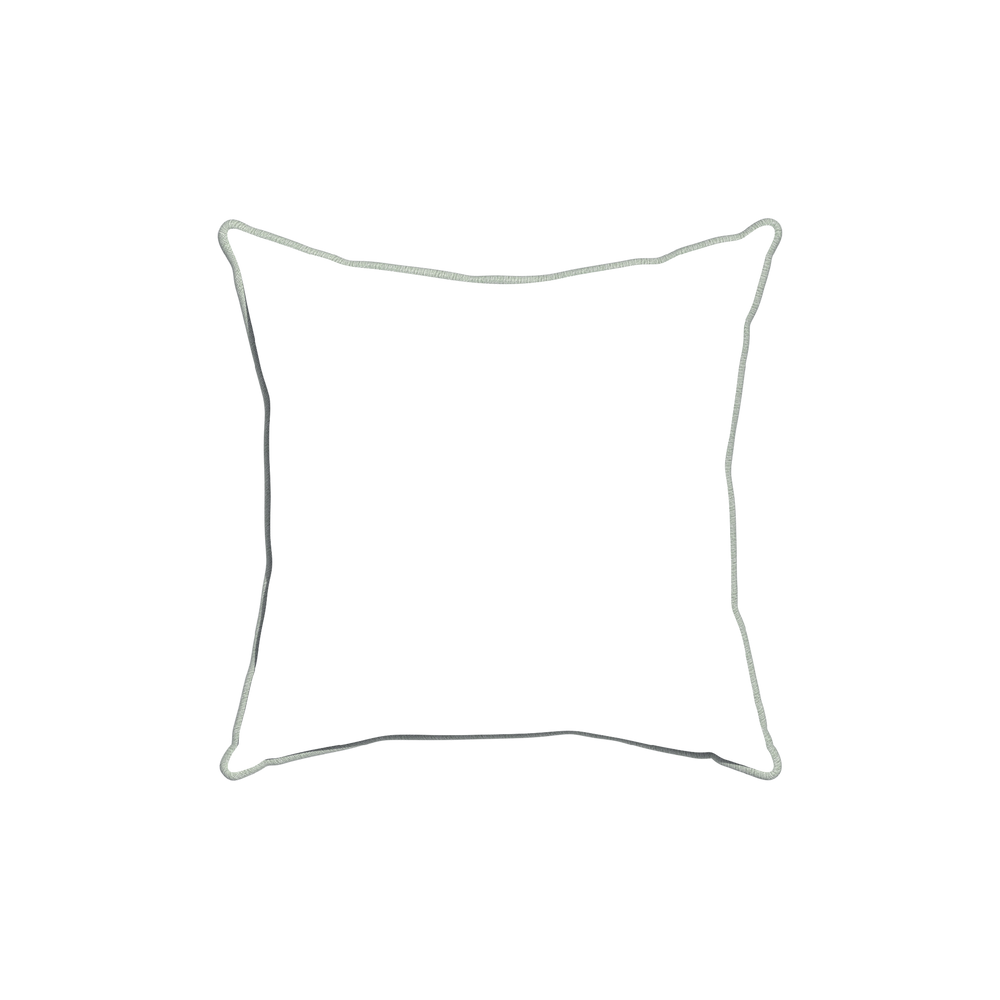 18-square beatrice custom embroidered wavepillow with sea piping on white background