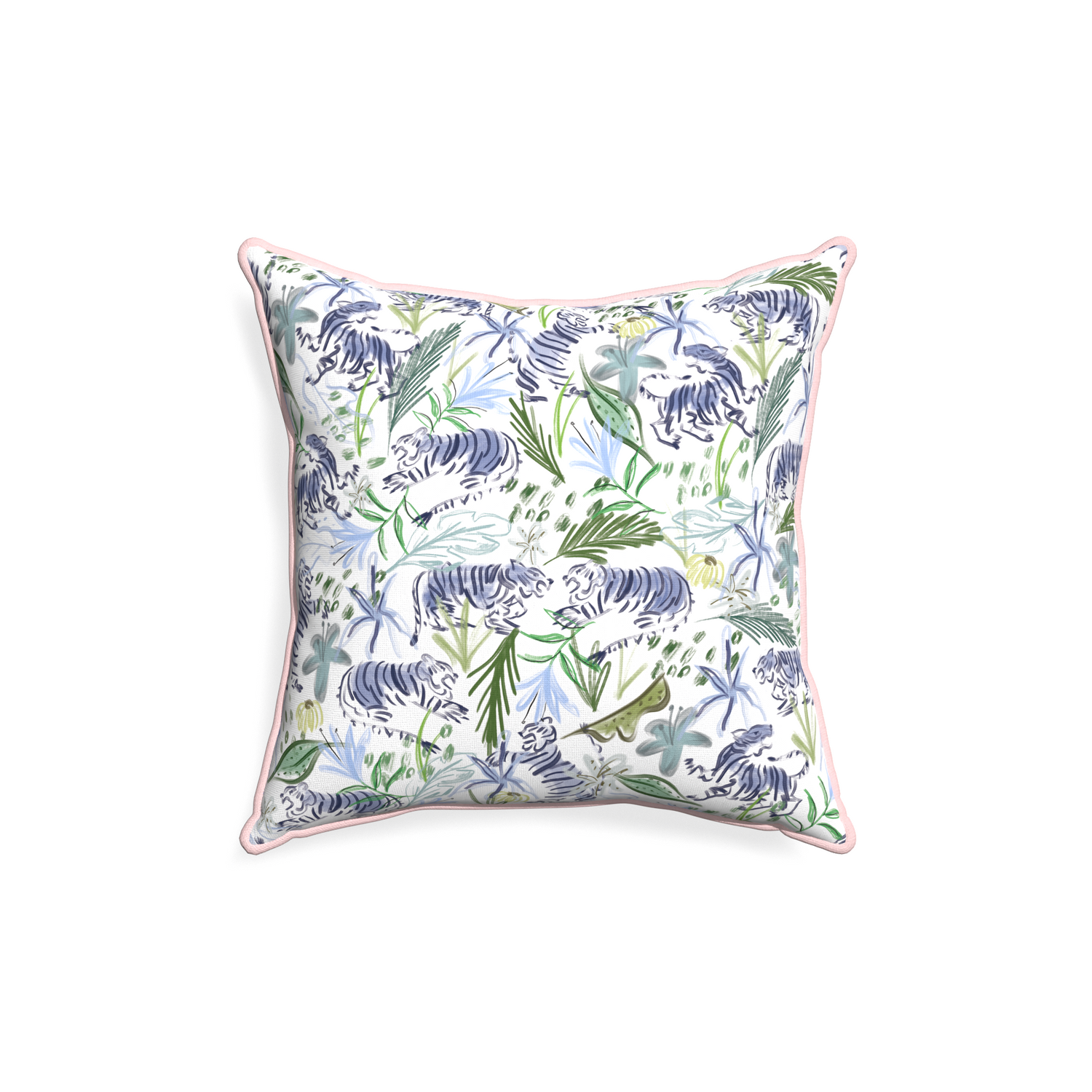 18-square frida green custom pillow with petal piping on white background