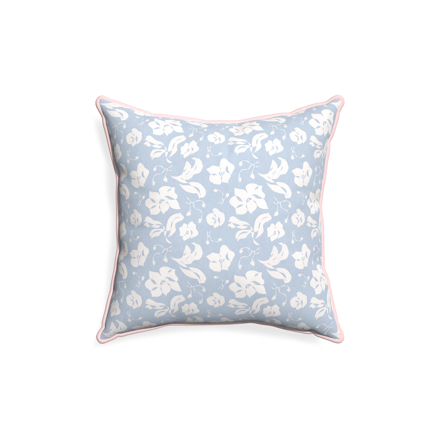 18-square georgia custom pillow with petal piping on white background