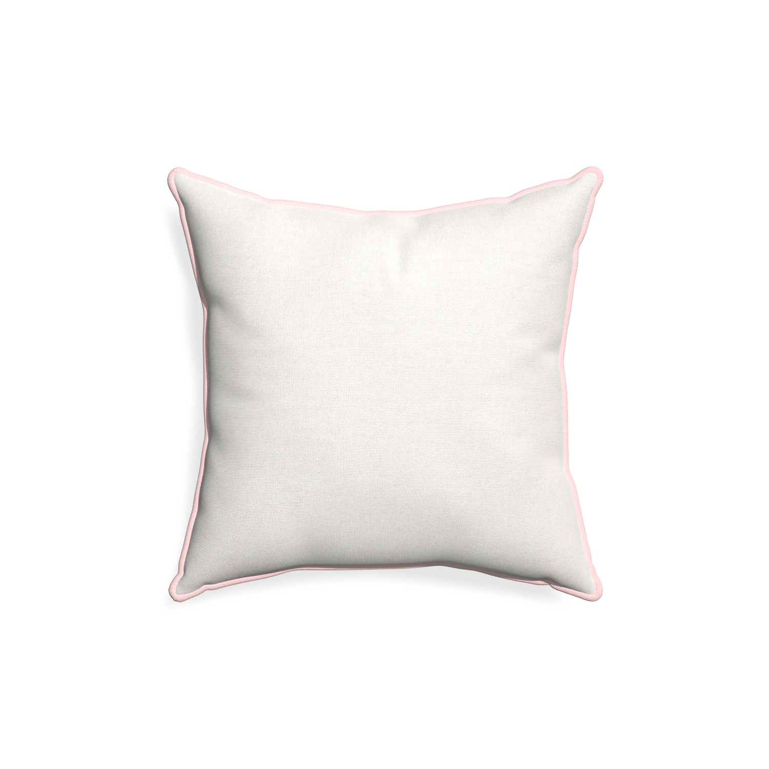18-square flour custom pillow with petal piping on white background