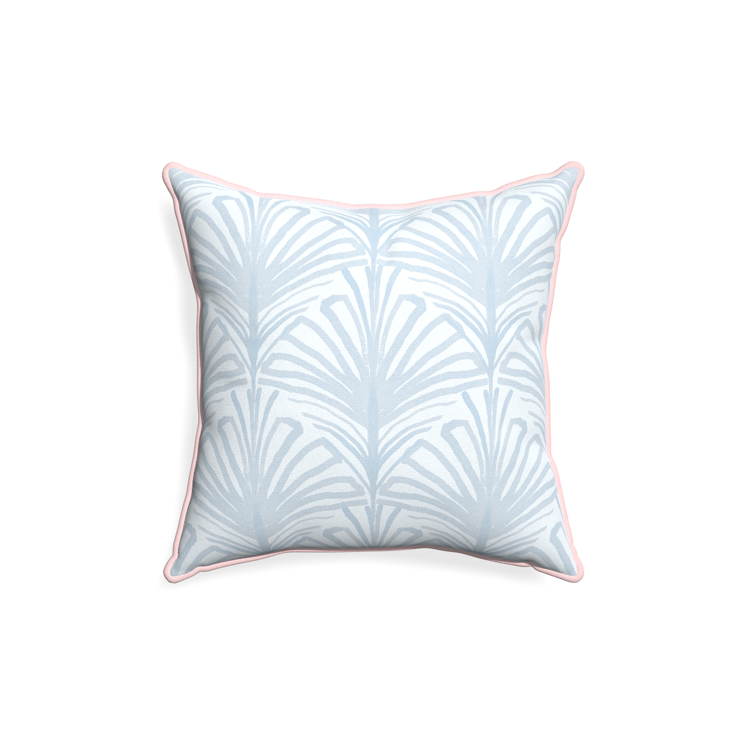 18-square suzy sky custom pillow with petal piping on white background
