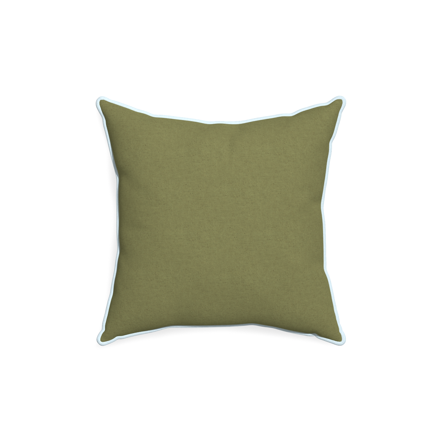 18-square moss custom moss greenpillow with powder piping on white background