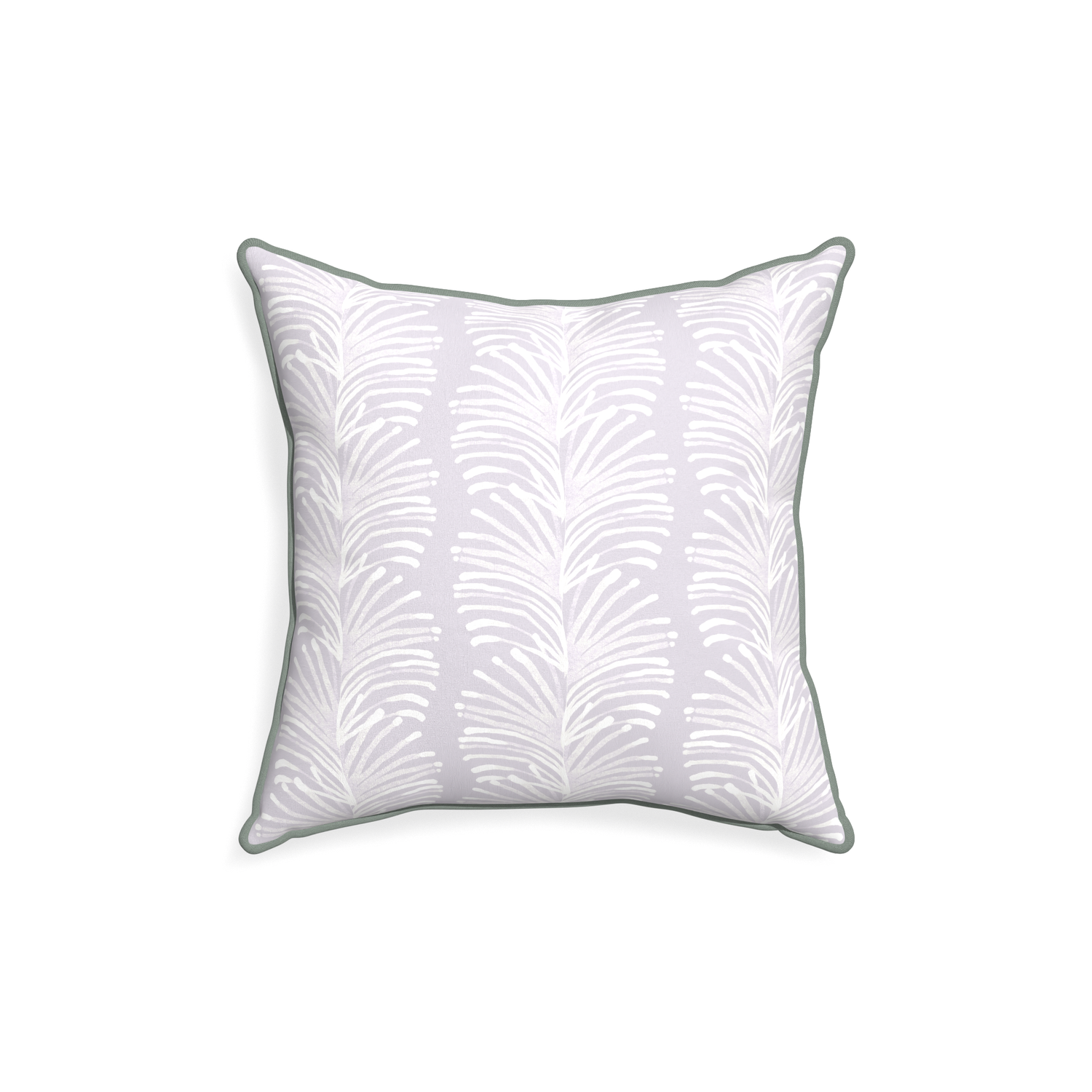 18-square emma lavender custom lavender botanical stripepillow with sage piping on white background