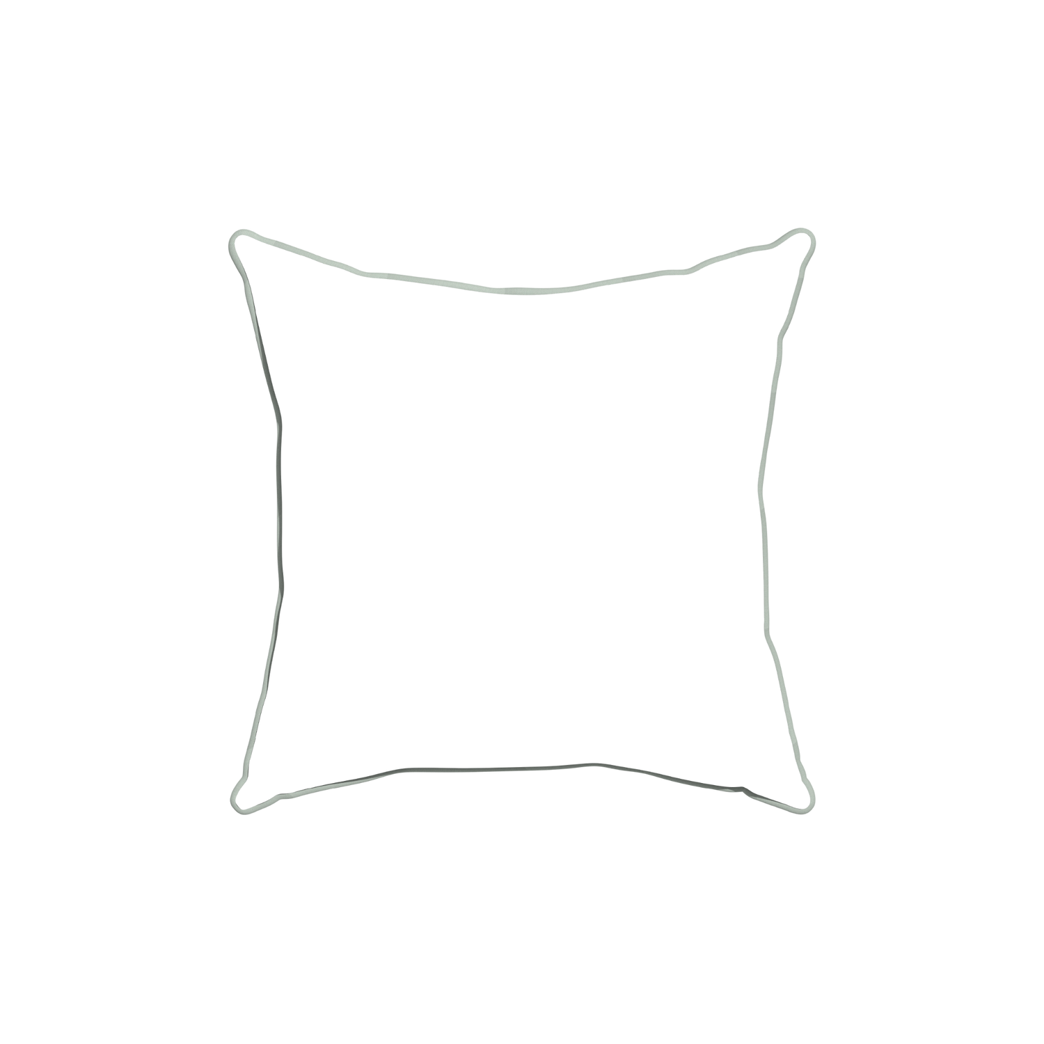 18-square hayes sea salt custom blue geometric pillow with sage piping on white background