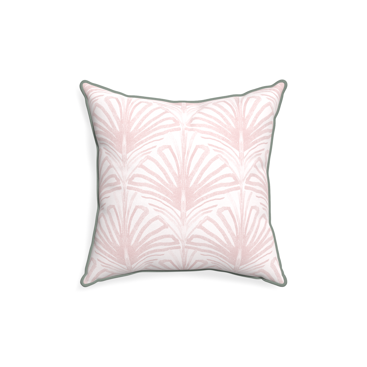 18-square suzy rose custom rose pink palmpillow with sage piping on white background