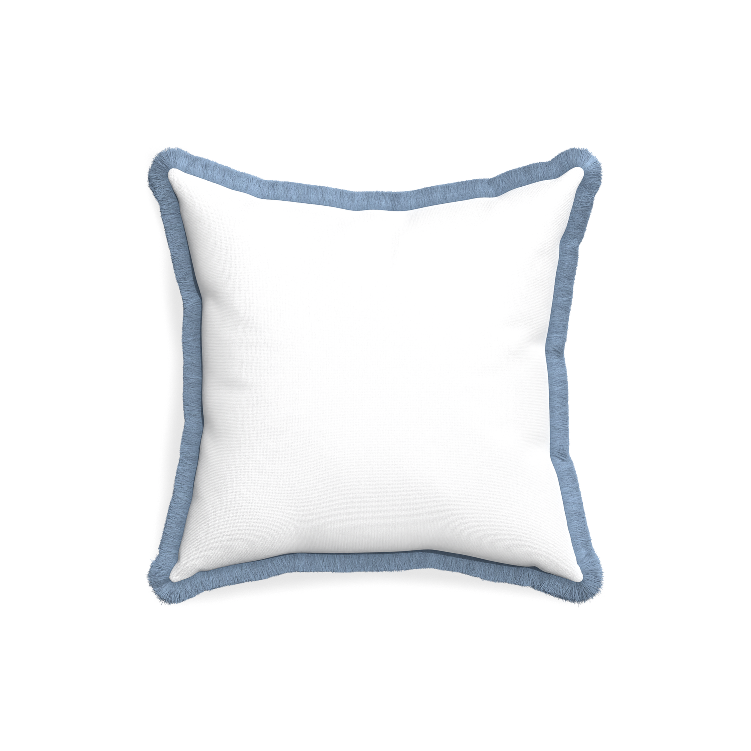 18-square snow custom pillow with sky fringe on white background