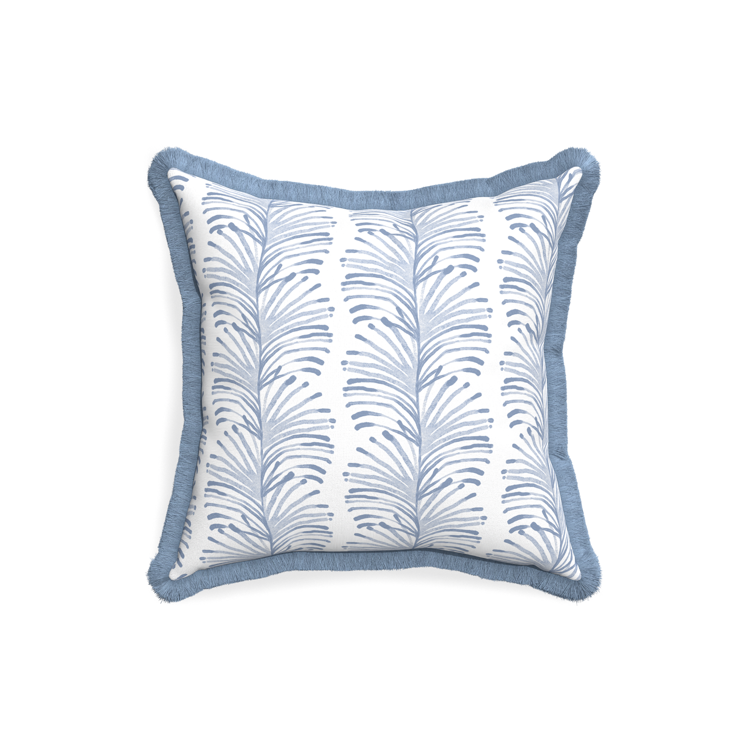 18-square emma sky custom pillow with sky fringe on white background