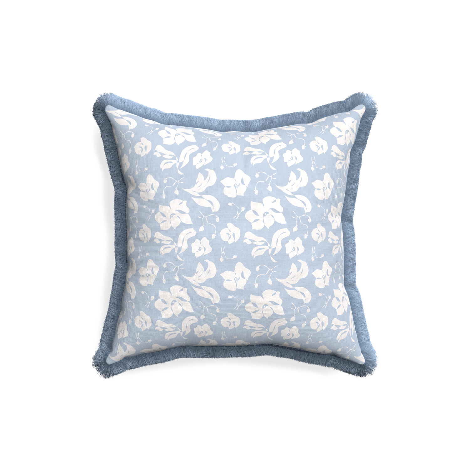 18-square georgia custom pillow with sky fringe on white background